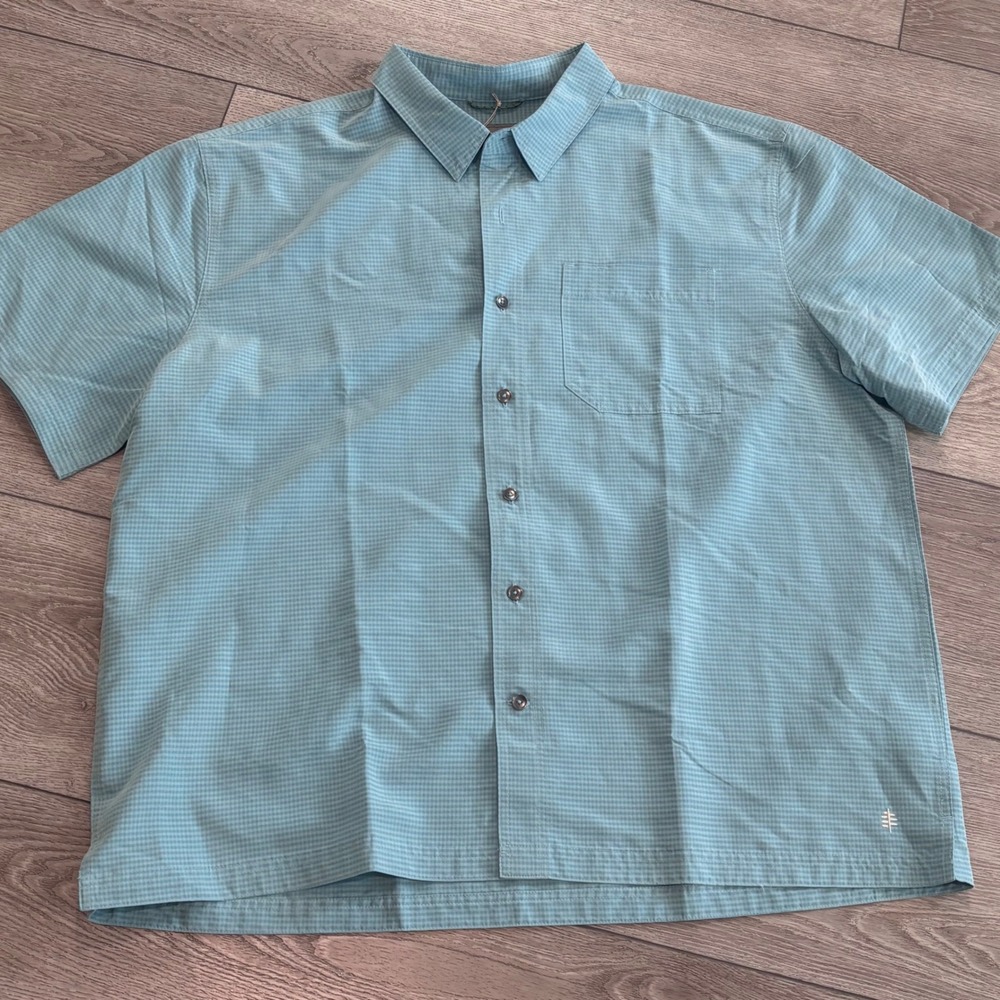 Royal Robbins Desert Pucker Dry Shirt Mens XXL Blue Button Down Outdoors Active